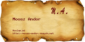 Moosz Andor névjegykártya